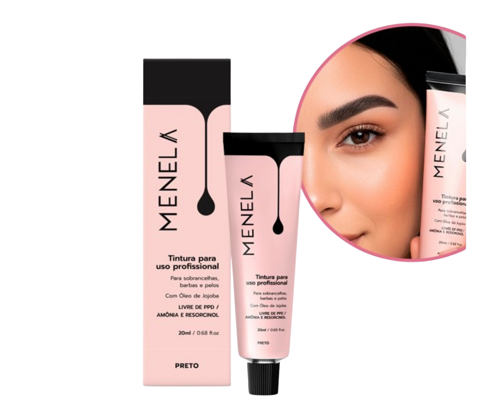Tintura Profissional para Sobrancelhas Menela - Preto