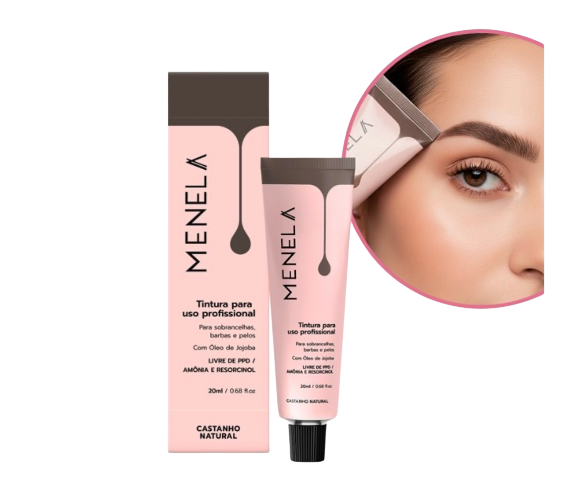 Tintura Profissional para Sobrancelhas Menela - Castanho Natural