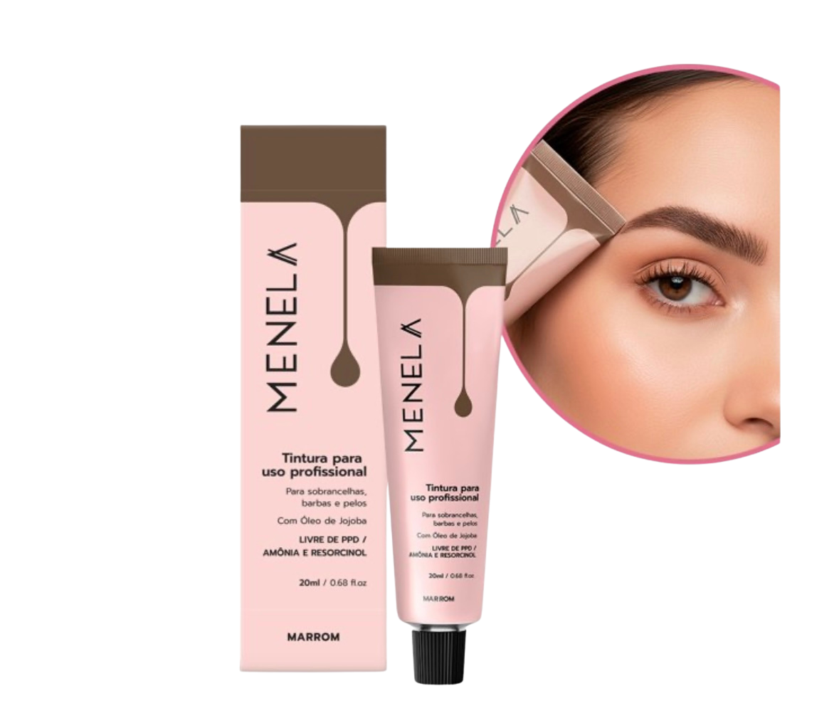 Tintura Profissional para Sobrancelhas Menela - Marrom